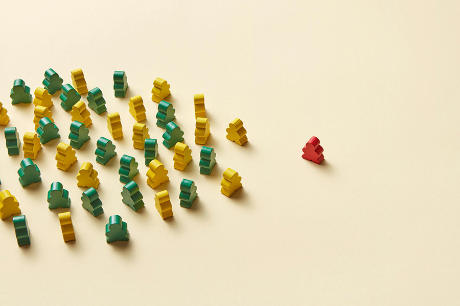 Technical Update image representing different people with colored pieces