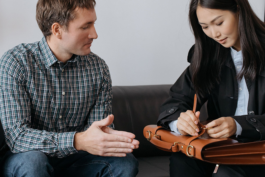 Partnership in philanthropy - man and woman in discussion